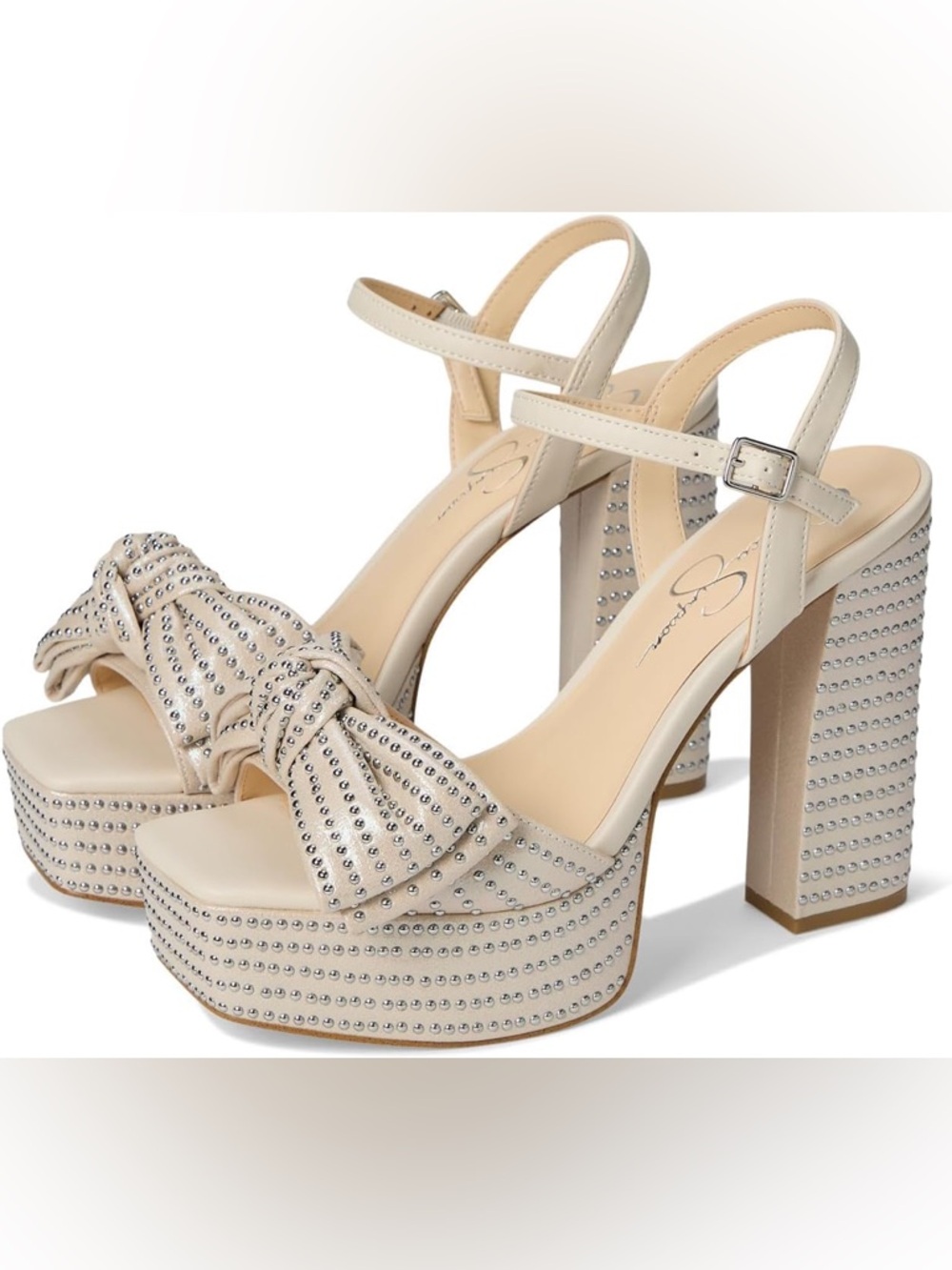 Jessica Simpson Lollien Platform In Soft Ivory with Bow Accent